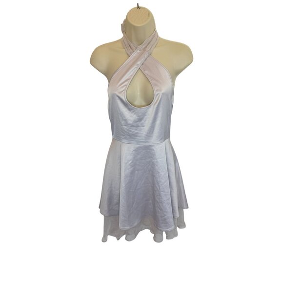 NEW OW Collection Silver Silvia Mini Dress NWT - Size S - Picture 1 of 8